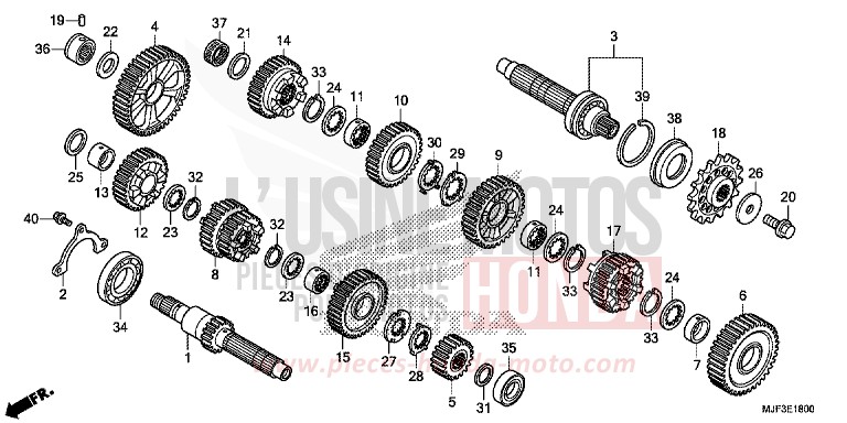 GETRIEBE (CTX700A) von CTX700 ABS PEARL FADELESS WHITE (NH341) von 2014